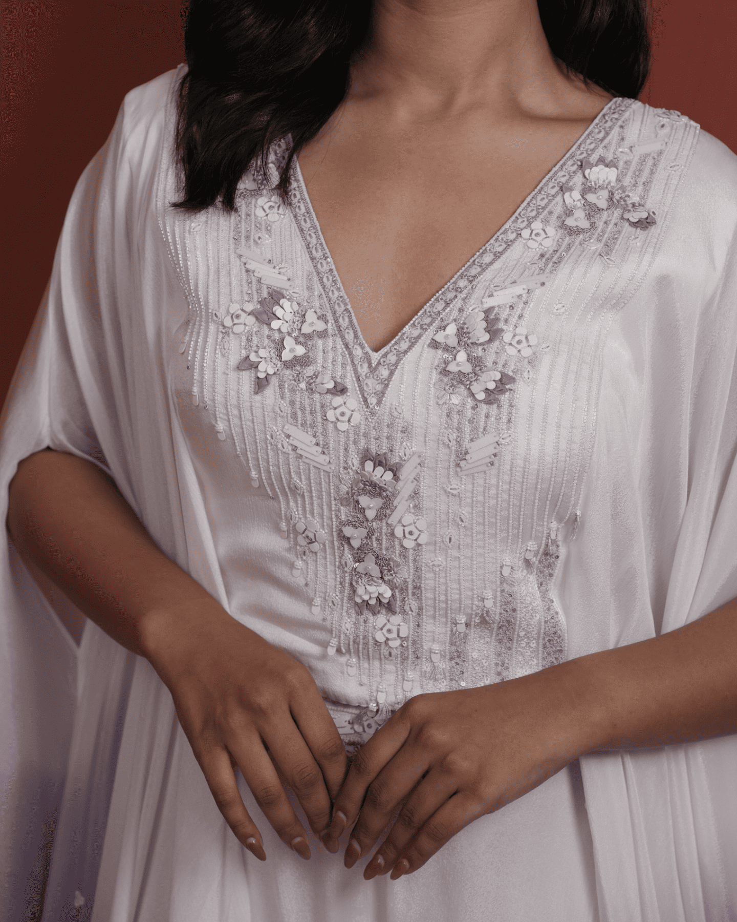chinon Ombre Kaftan dress with Flared Plazzo