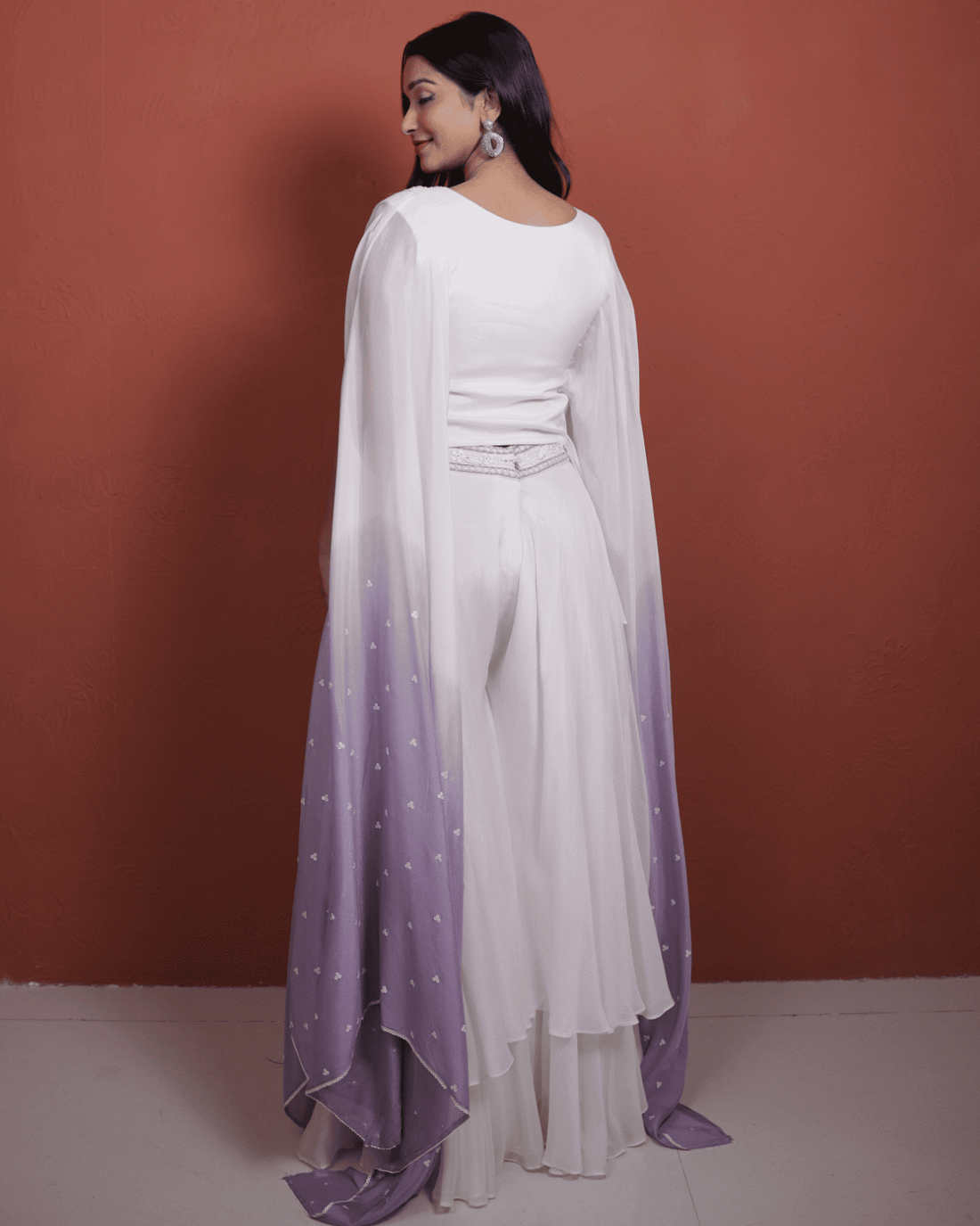 chinon Ombre Kaftan dress with Flared Plazzo