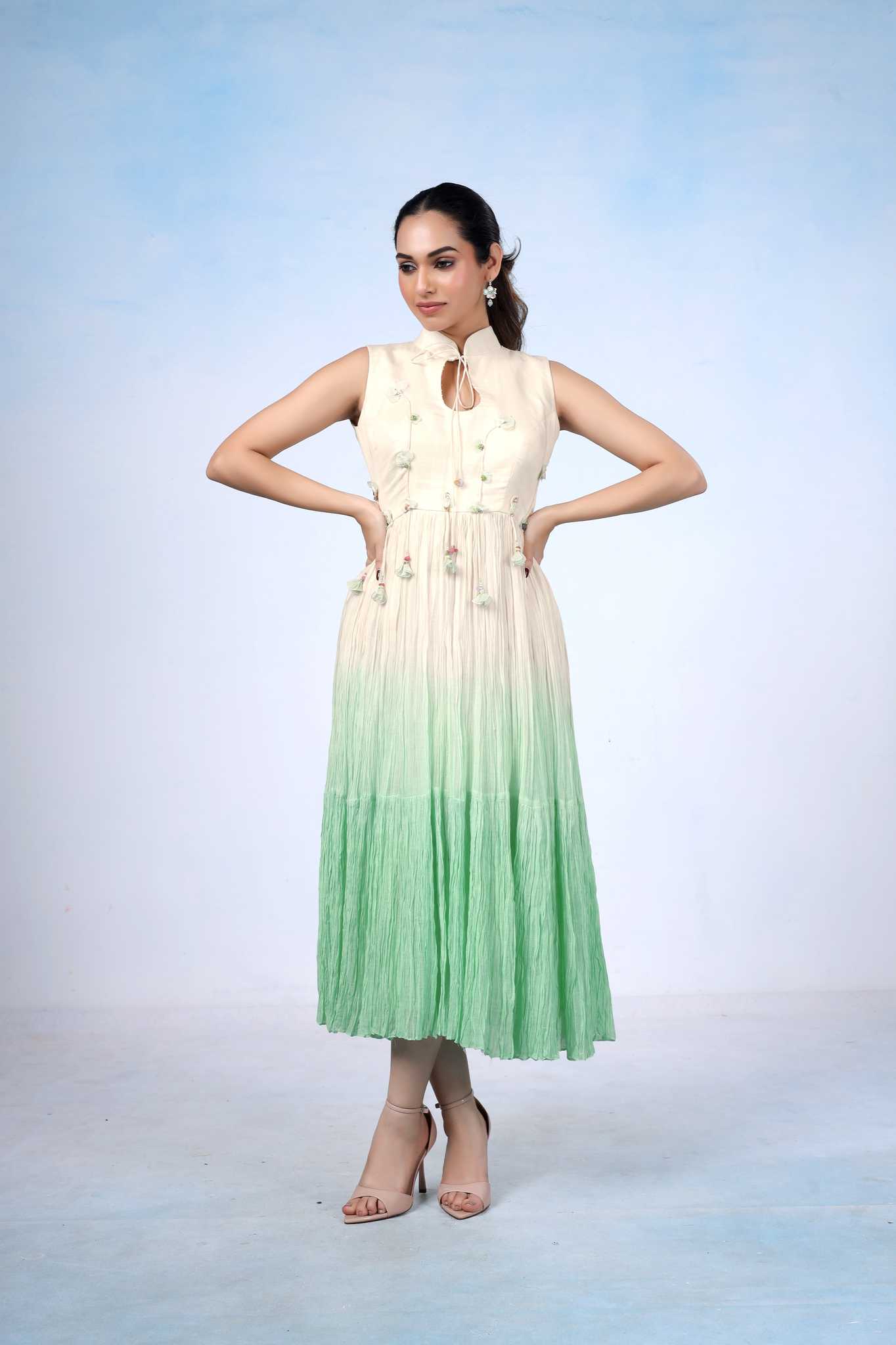 Mint Green Flowy Midi Dress