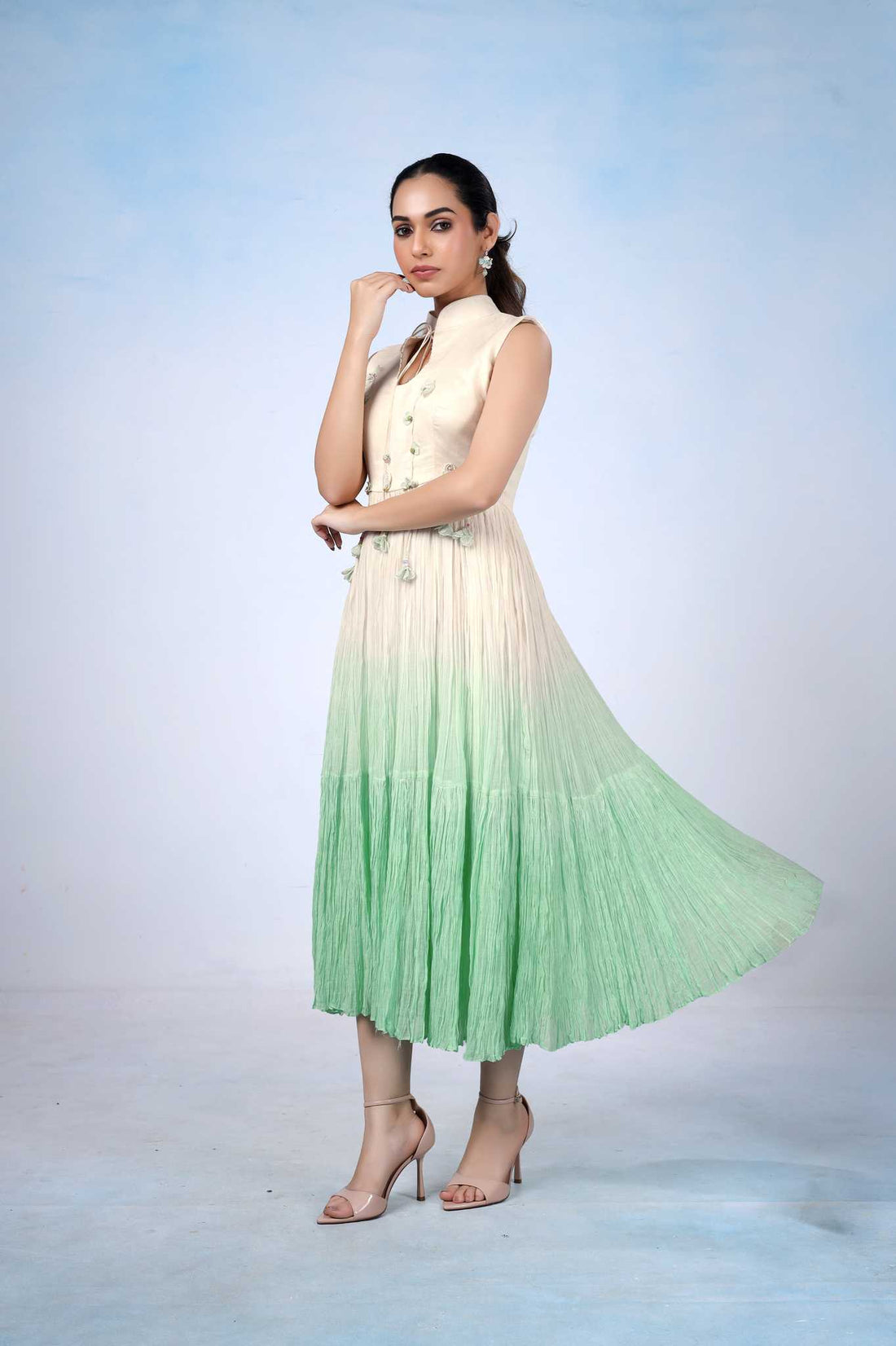 Mint Green Flowy Midi Dress