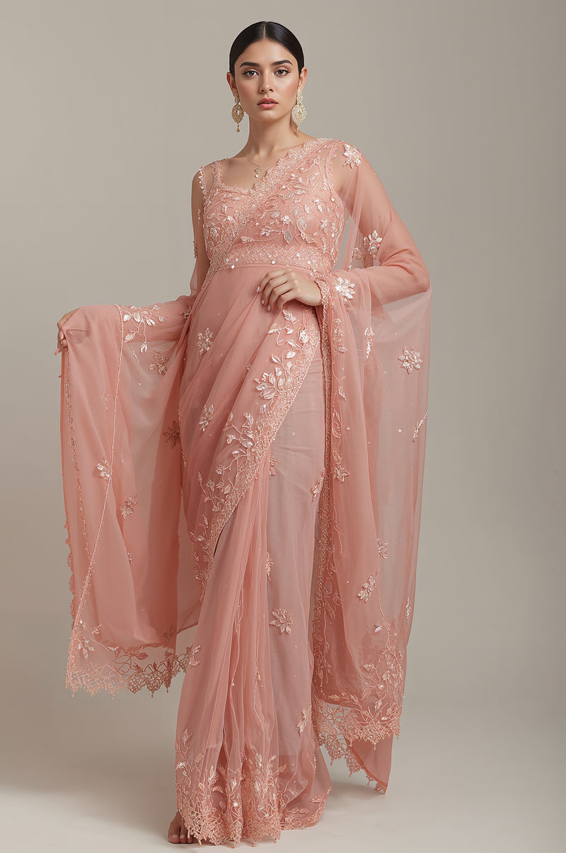 Pink Pearl Saree